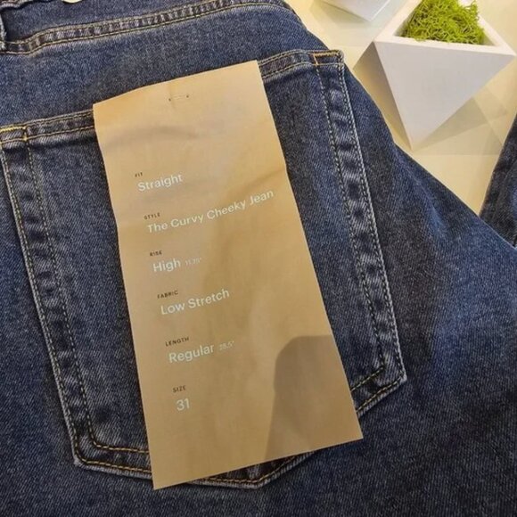 Everlane Curvy Cheeky Washed Midnight Jeans 31 x 28.5 - Picture 4 of 7